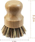 (2-Pack, AUEAR, Natural Bamboo Dish Scrub Brush Cleaning Pot Scrubber Brushes Coconut Bristles for Cast Iron Skillet
