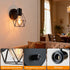 Dimmer LG9933941 Lightess Black Wall Sconce with ON Off Switch, Adjustable Head Vintage Cage Wall Mount Light Fixture