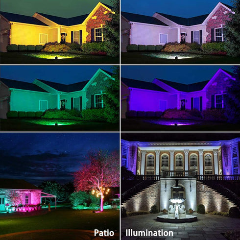 30W 300W 120 2700K, Lights,IP66 3-Plug (2 Pack) MELPO Led Flood Light Outdoor Equivalent, Color Changing RGB Lights