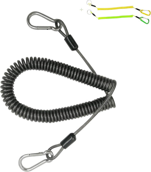 Fishing Rod Lanyard for Trolling, 10ft-150LB Saltwater Rod Reel Safety Tether, Retractable Fishing Tool