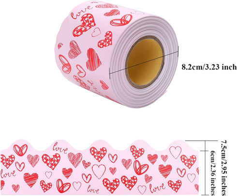 URATOT 65.6 Feet Valentine's Day Bulletin Board Border Scalloped Border Decoration Rolled Borders for Black Board, Classroom Decoration by URATOT