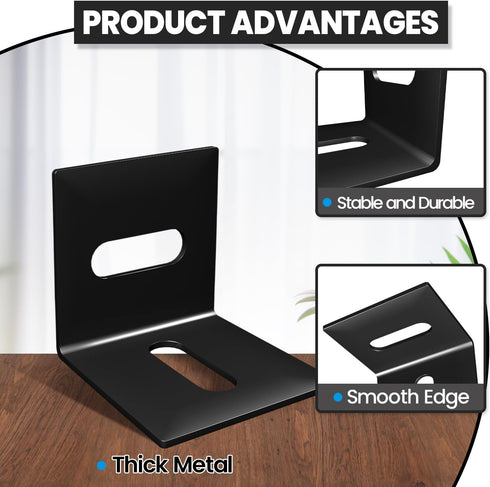 24PCS Table Top Fasteners, SEPTCITY Adjustable Corner Brackets for Wood, Heavy Duty Right Angle L Brackets for Shelves