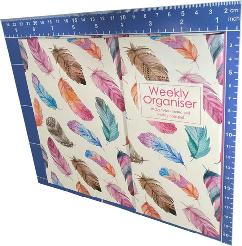 Cutepaper Weekly Organiser Self-Stick Notes, Pastel Memo Pad Set, Colored Printing with Feather Shapes, Cute Design