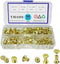 YMAISS Brass Plated Chicago Screws 90 Sets, 1/4, 3/8, 1/2in, Gold Binding Screw Posts for Bookbinding and Leather