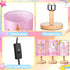 Tujoe 3 Pcs Interchangeable Unicorn Bedside Table Lamp Fabric Nightstand Table Lamp for Kids Room Desk Reading Bedroom