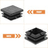 25x25mm 12pcs VOSAREA Square Tube End Caps Plastic Furniture Leg Inserts Tube Button Protectors Black for Table