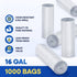 Plexon 12-16 24" 31" 6 Pack 1000, Gallon Clear Trash Bags, x High-Density Garbage Can Liners, Micron, Unscented, Bulk
