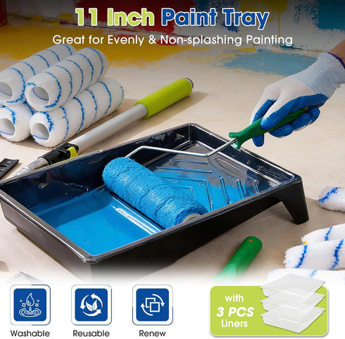 Noarixa 29 2 4 4"9" Set PCS Paint Roller Kit with Extension Pole, to FT Pole, Paint Rollers, Paint Brushes
