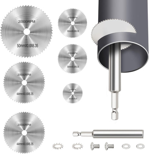 Inside Pipe Cutter for PVC Pipe, Professional Cutter with 6pcs Rotary Drill Saw Blades and 1/4" Hex Shank