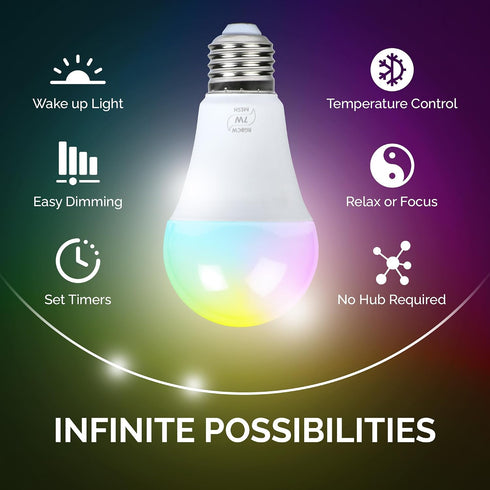 Flux Bulb Dimmable Bulbs 110 7 (40 E26 Bluetooth LED Light - Multicolored Color Changing LED Lights - Smart LED Light