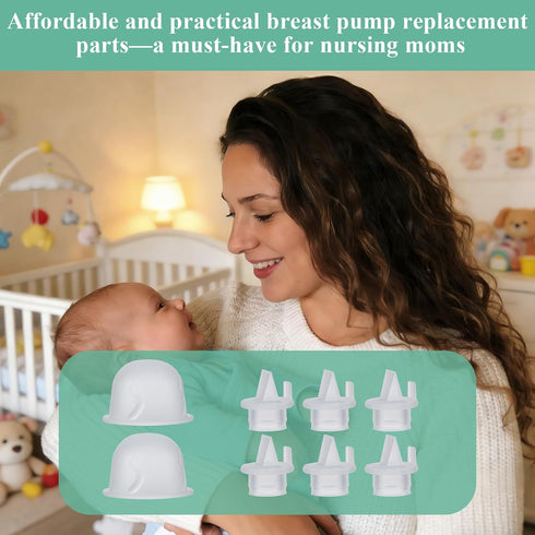 6 Pack 2 Pack Z1/Z2/Twist Duckbill Valves & Silicone Diaphragms Compatible with Breast Pump - BPA-Free Breast Pump