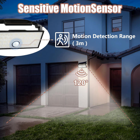 2 Pack, 3 Solar Motion Lights Outdoor Exterior Motion Light Lighting Modes Motion Sensor Wall Light Solar Powered