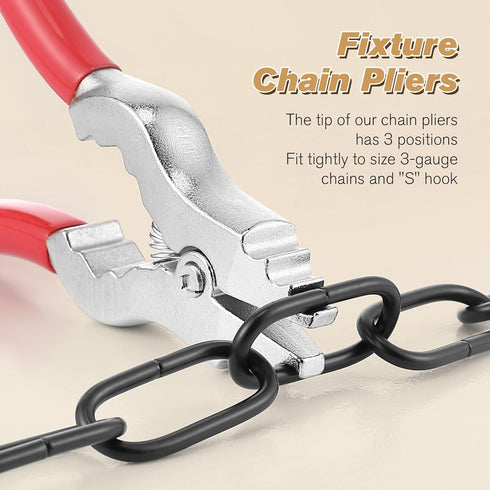 7 Inch Feekoon Chain Pliers, Fixture Link Pliers, Malleable Iron Chain Pincers, Opener Closer Remover Pincers, Light