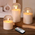 Clear Glass Flameless Candles with Remote, Flickering LED Pillar Candles Battery Powered