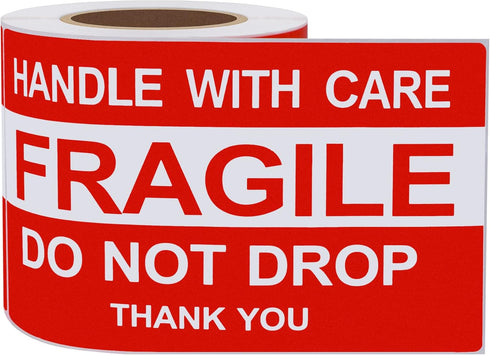 Hybsk 100 Per Roll Do Not Drop Thank You Fragile Stickers Adhesive Label (3x5 inch)