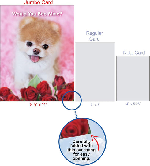 The Best Card Company Jumbo Valentine's Day Card (8.5 x 11 Inch) - Boo My Valentine Vday Greeting Card