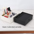 Leather Desk Organizer with Drawers, Home Cosmetics Organizer, Phone Remote Organizer, White