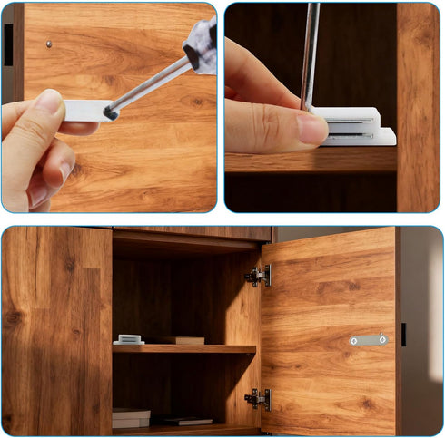 Zorveiio 4Pcs White Magnetic Cabinet Catches, Easy Mount Plastic Latches with Screws, Magnetic Closure Hardware
