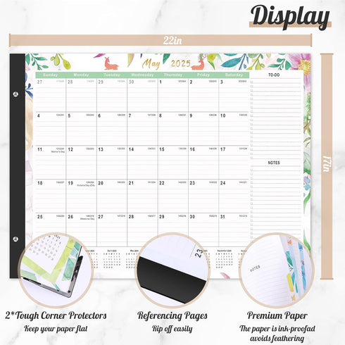 Gannyfer Large Desk Calendar 2024-2025, 18 Month Calendar Jul 2024 - Dec 2025, 22" x 17" Desktop Pad for Planning
