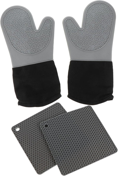 Cabilock Flexible Kitchen Mitts Mat Silicone Placemat Set Safe Handling of Hot