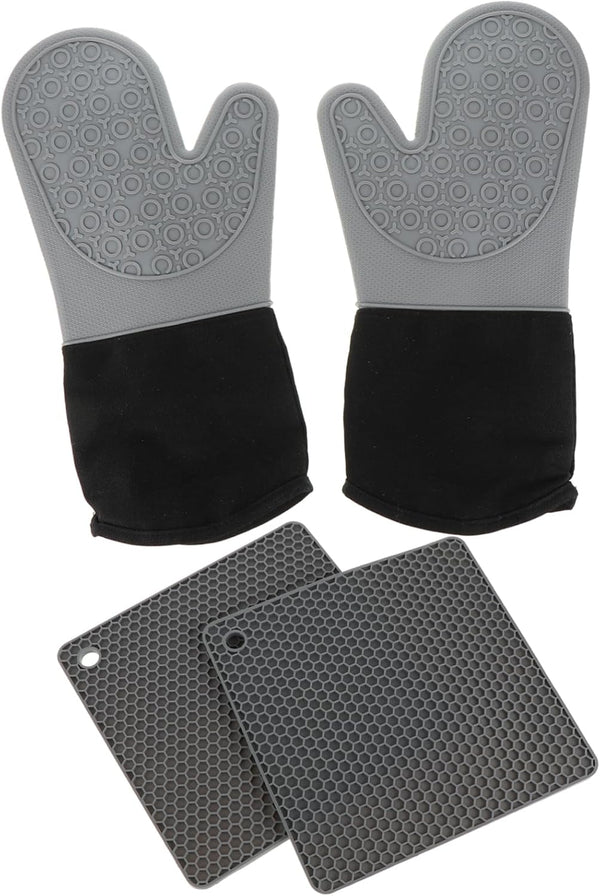 Cabilock Flexible Kitchen Mitts Mat Silicone Placemat Set Safe Handling of Hot