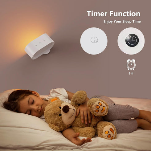 3 Kitloo Wall Lights, LED Wall Sconces Battery Operated Wall Lamp Ambient Lighting, Color Changing Rechargeable Night