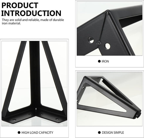 4pcs 15cm, FOMIYES Black Metal Cabinet Legs Furniture Support Feet for Tv Stand, Sofa, Bed, and Coffee Table, Heavy