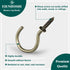 105 Pcs Screw Hooks in 6 Sizes - Bronze Cup Hooks for Hanging, Metal Screw Hooks (1/2" to 1-1/4")