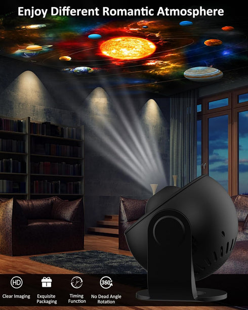 Sunbox Projector,13 1 360 Galaxy in Planetarium Star Projector with Solar System & Constellation, Rotating Nebula