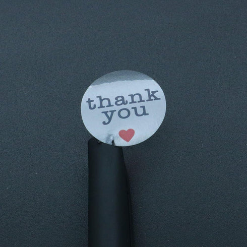 Hybsk Thank You Stickers with Black Heart, 1 Inch Round, 1,000 Adhesive Labels