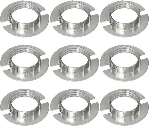 LUORNG 9PCS G9 Light Socket Rings 3/4 Inch Alloy Lamp Shade Holders Silver