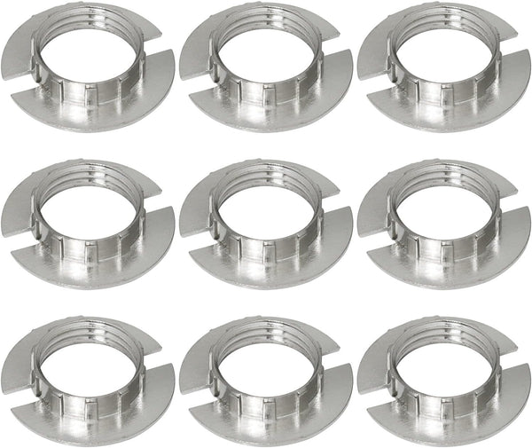 LUORNG 9PCS G9 Light Socket Rings 3/4 Inch Alloy Lamp Shade Holders Silver