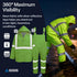 GGS Three-Piece Rain Suit - High Visibility, Waterproof Bibs and Jacket with Detachable Hood, Lightweight Rainwear
