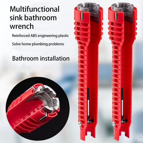 8 in 1 Multifunctional Sink Bathroom Wrench, Plumbing Installation Tool for Faucet Washing Basin Corner Valve Repair