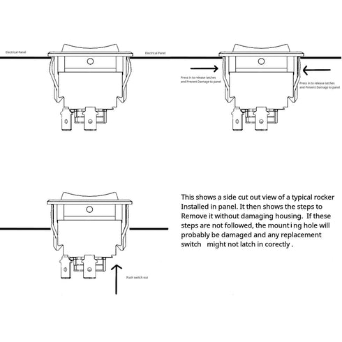 IndusTec Wired 20A 12V DC Motor Polarity Reversing Rocker Switch, 3 Position DPDT Momentary Automatic Reset