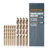 POWERTEC Cobalt Drill Bits 10 Pack, 1/4 Inch and 3/8 Inch, M35 HSS Jobber Length Twist Drill Bits for Wood, Metal.