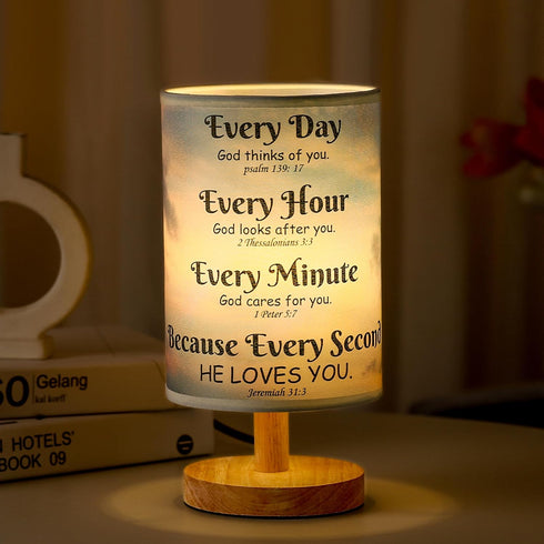 WSYEAR Bible Verse Table Lamp with Inspirational Thoughts and Christian Religious Gifts for Women Men Christmas Easter