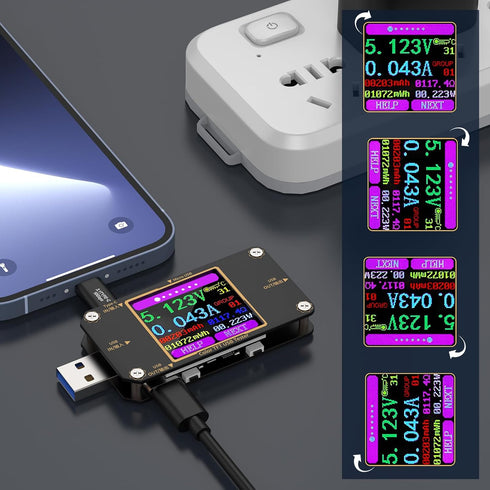 YOJOCK USB Tester Meter, 2-in-1 Digital USB Current Watt Multimeter with Type C Connector