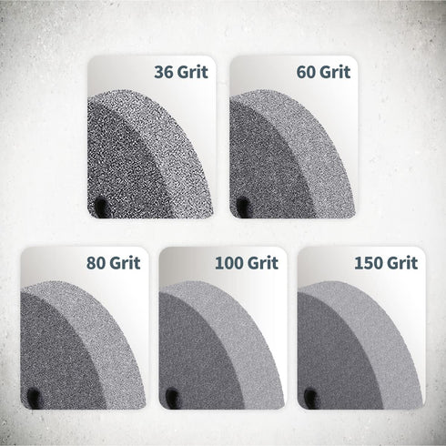 POWERTEC 15516 Bench and Pedestal Grinding Wheels, 8 Inch x 1 Inch, 36 Grit, Aluminum Oxide for Bench Grinder