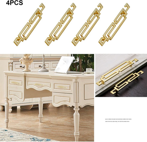 4PCS Chinese Style Cabinet Pull Handles, Drawer Pulls, Closet Hardware for Furniture Dresser Drawer with Screws
