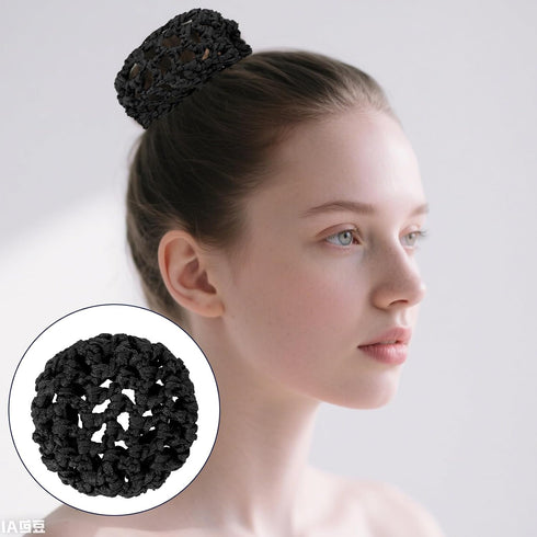 Gtziqa 8 Pcs Bun Cover for Hair, Crochet Ballet Hair Net, Invisible Elastic Knit Thicker Hairnets Hairs Donut Bun