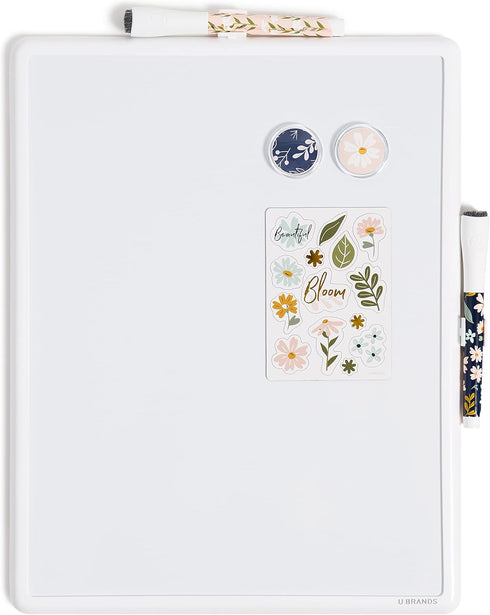 U Brands Contempo Magnetic Dry Erase Board Kit, Set of 19, 11”x14”, Fall Floral, Includes Magnets and Markers