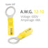 Wirefy 90 PCS Heat Shrink Ring Terminals - Yellow 3/8" Resistant Ring Connectors for 10-12 AWG Eyelet Wires