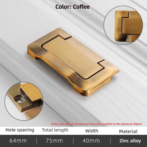Generic Handle(Coffee-75mm) Non Perforated Invisible Cabinet Door Handle Modern Simplicity Drawer Hidden