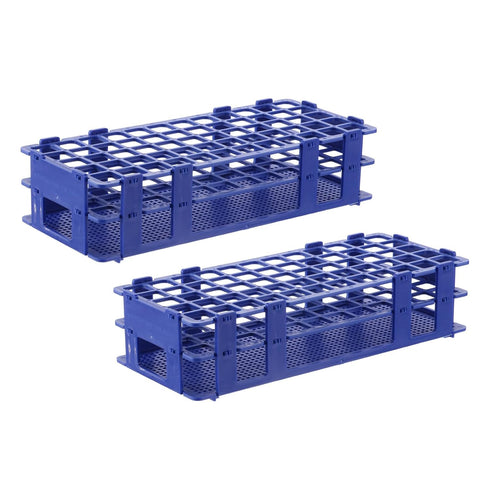 PATIKIL 60 Holes Test Tube Rack, 2Pcs Detachable Plastic Holder Stand for 16mm Dia Tube for Laboratory Scientific