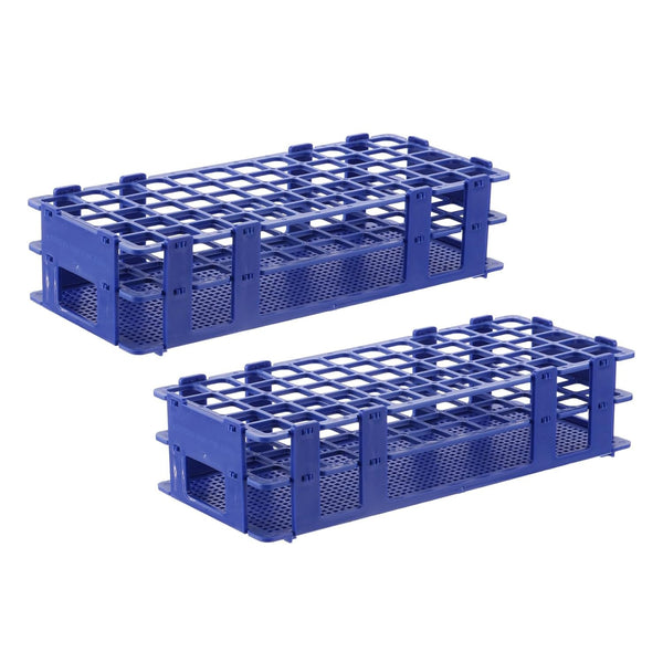 PATIKIL 60 Holes Test Tube Rack, 2Pcs Detachable Plastic Holder Stand for 16mm Dia Tube for Laboratory Scientific