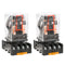 2Pcs Power Relay MK2P-I, AC 110V Coil, DPDT, 8 Pin with Plug-in Terminal Socket Base PF083A