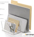 4-Section SANRUI Acrylic Desk File Sorter Organizer Holder, Clear Vertical Letter File Folder Rack, Notebook Magazine