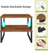 2 Pack Simple Trending Monitor Stand Riser, Wood Desk Storage Organizer for Office Laptop, Computer, Antique Brown