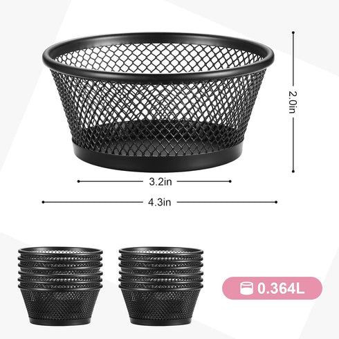 Fumete 12 Pcs Paper Clip Holder, Mesh Paperclip Holder for Desk, Metal Binder Clip Dispenser for Office Supplies